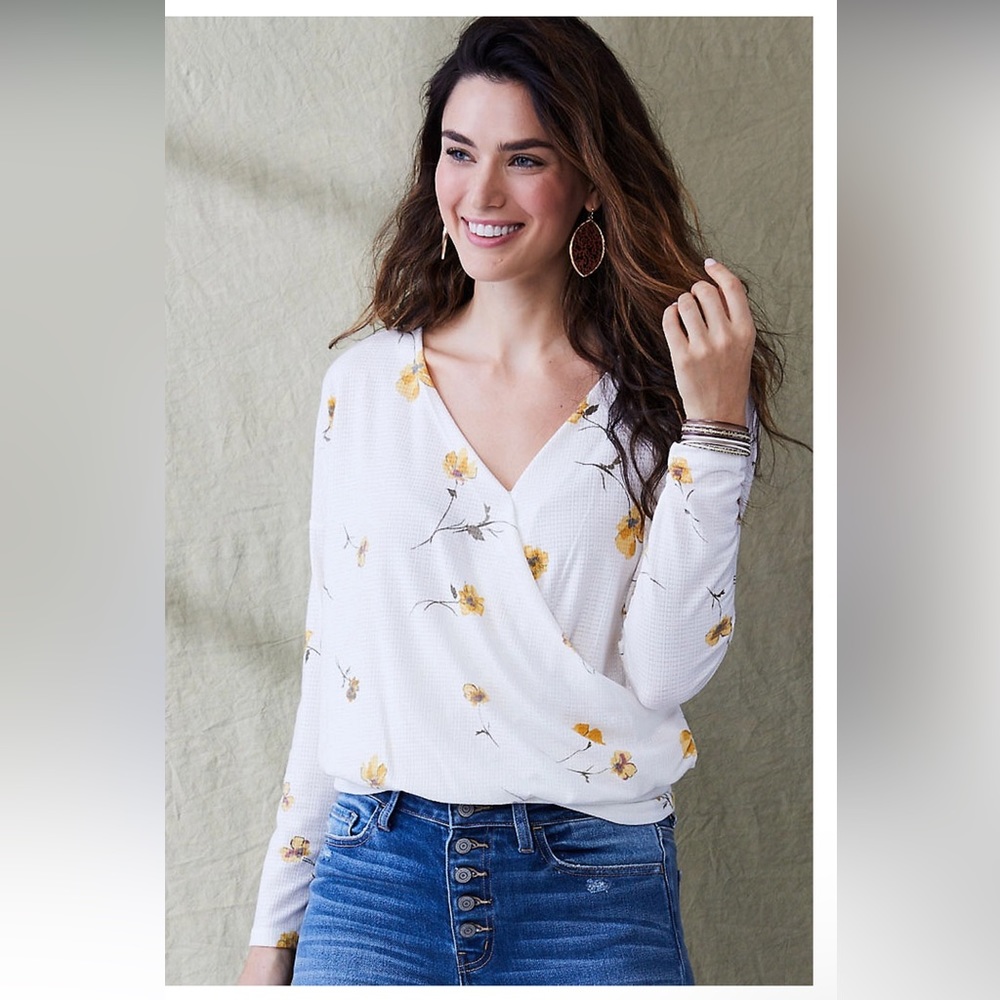 Maurices Floral Wrap Blouse L Like new